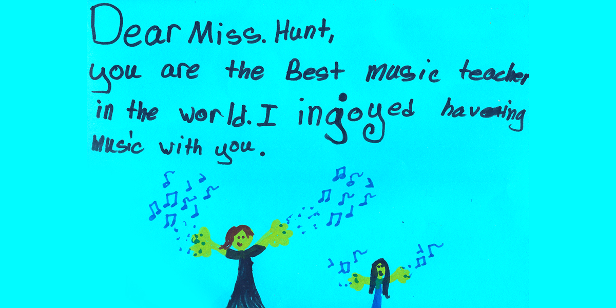 Student thank-you for Miss Hunt