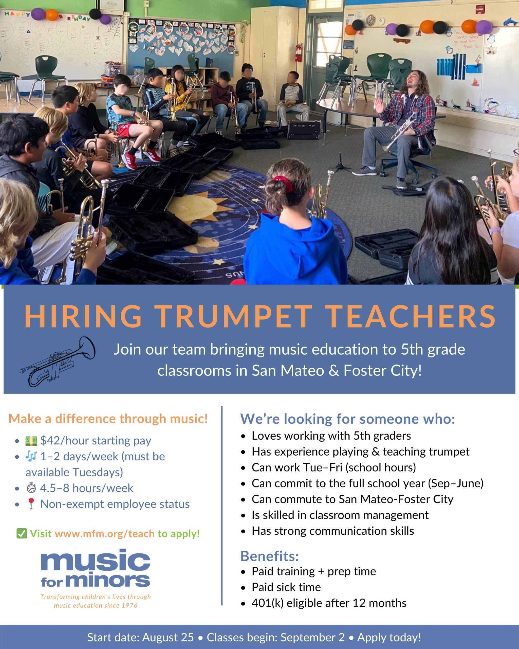 HIRING TRUMPET TEACHERS